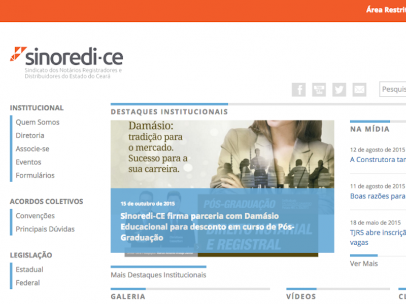 Sinoredi-CE lança novo site com ferramentas interativas